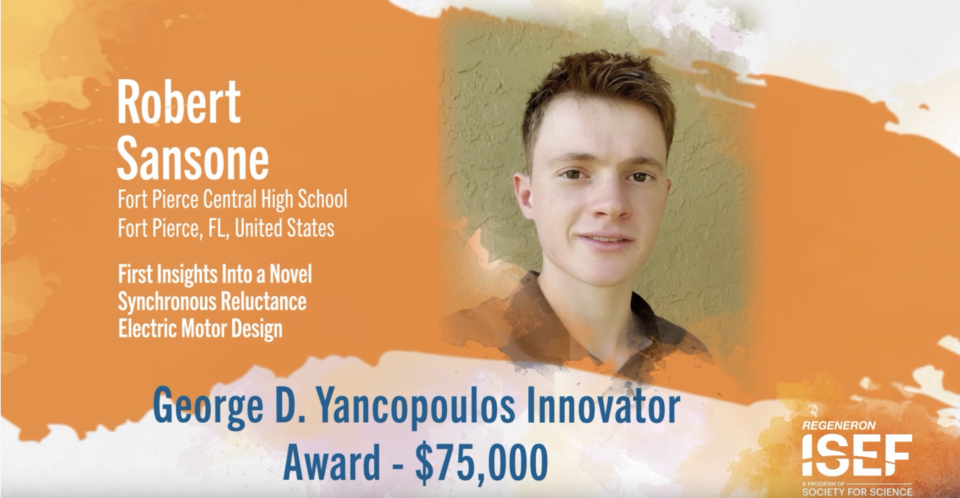 Robert Sansone, Fort Pierce Central High School, FL, ISEF 2022