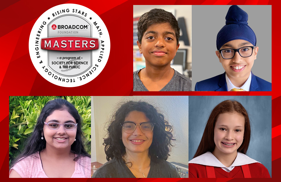 Five of the top 30 Broadcom MASTERS finalists