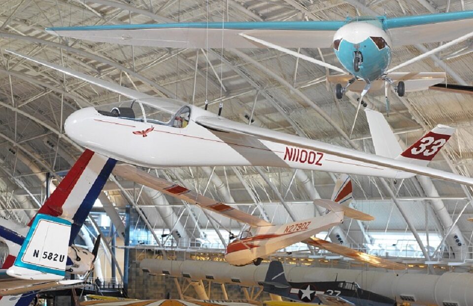 Gliders and planes on display at the Smithsonian National Air and Space Museum