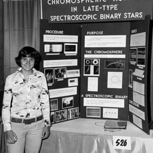 Notable Alumni - Alice Koniges with her project at the 1974 ISEF in Indianapolis, Indiana.