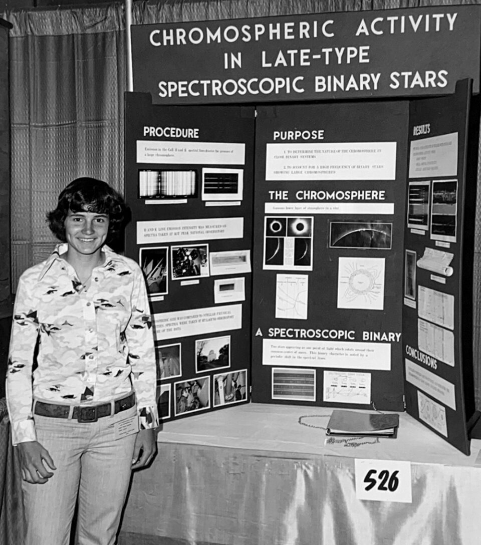 Notable Alumni - Alice Koniges with her project at the 1974 ISEF in Indianapolis, Indiana.