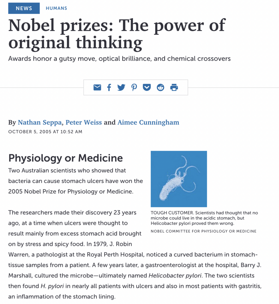 This Science News article discusses the 2005 Nobel Prize winners’ research, including Hall’s contributions to the development of frequency comb technology.