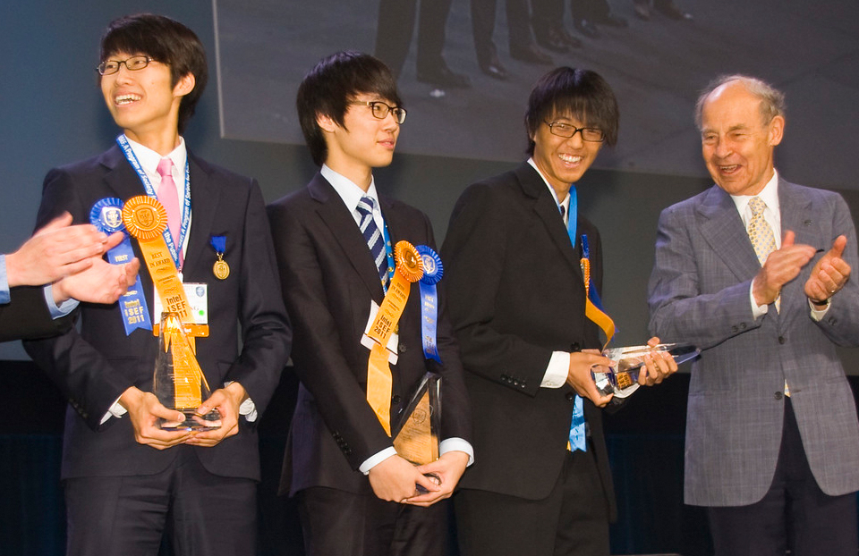 Intel ISEF 2011 Dudley Herschbach Award Recipients: Andrew Wooyoung Kim, Jinyoung Seo, Dongju Shin