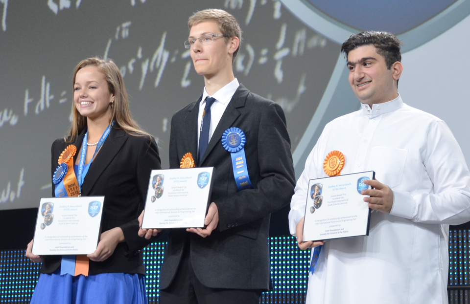 2015 ISEF SIYSS Award Winners: Carly Elizabeth Crump, Arne Hensel, Abdul Jabbar Abdulrazaq Alhamood