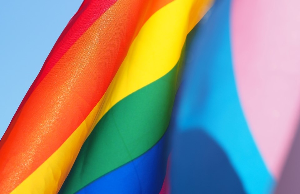 Closeup picture of a Pride Flag