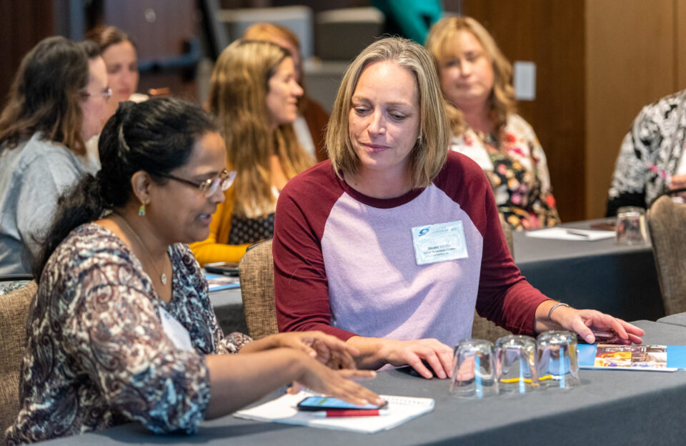 Teachers collaborate during the Society for Science's Middle School Research Teachers Conference.