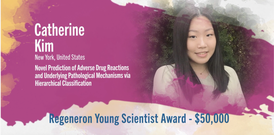 Catherine Kim, winner of the 2021 Regeneron Young Scientist Award, ISEF