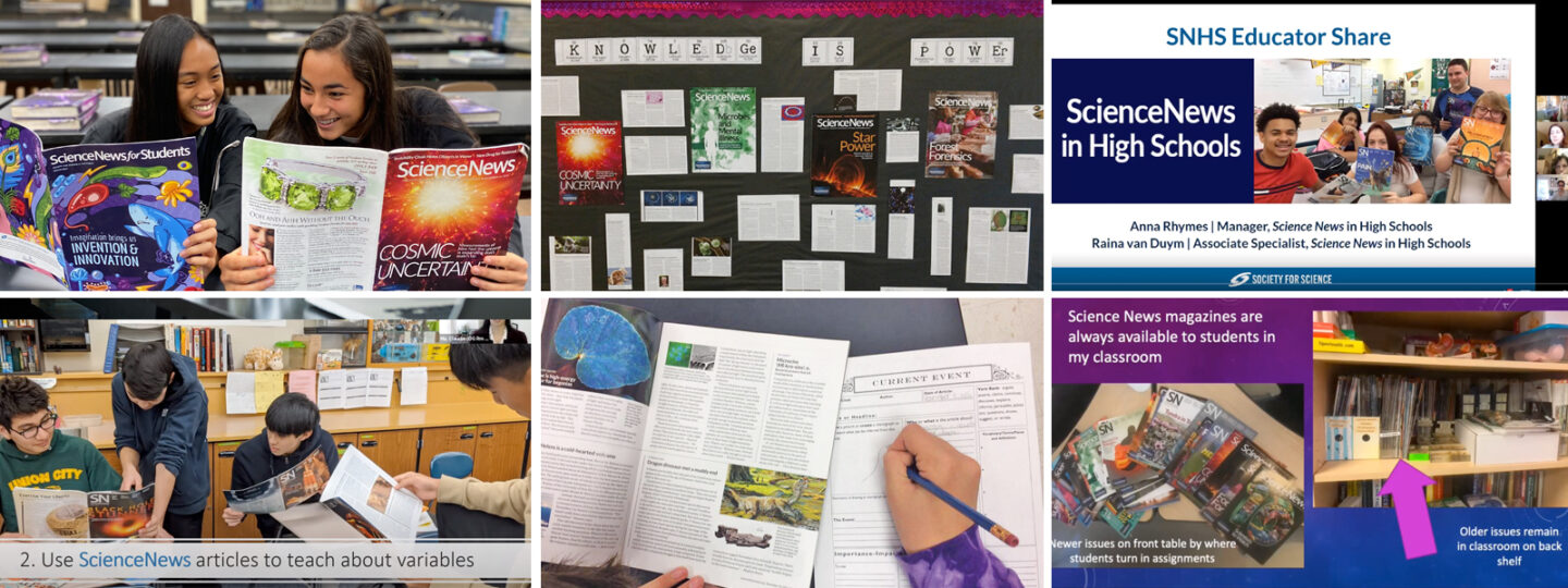 Annual Report 2021: Science News in High Schools photo collage banner
