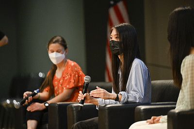 Alumni speaking at panel at ISEF 2021.