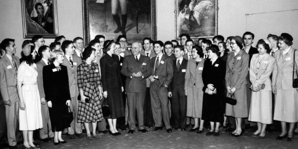 President Truman Speaks to STS Finalists in the Oval Office 