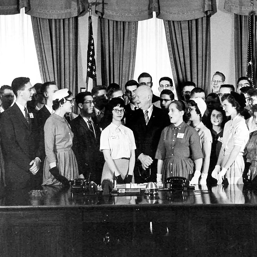 President Dwight Eisenhower with STS finalists in the Oval Office