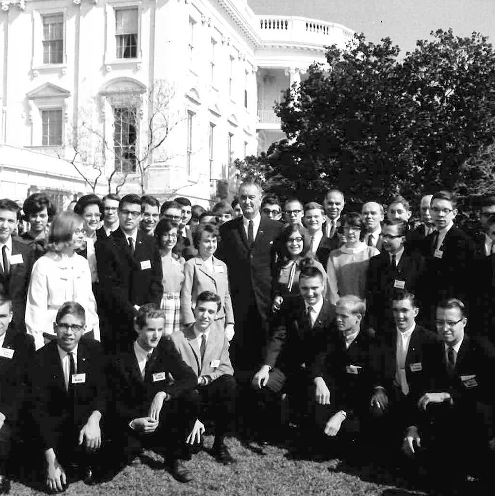 STS finalists meet President Johnson at the White House 