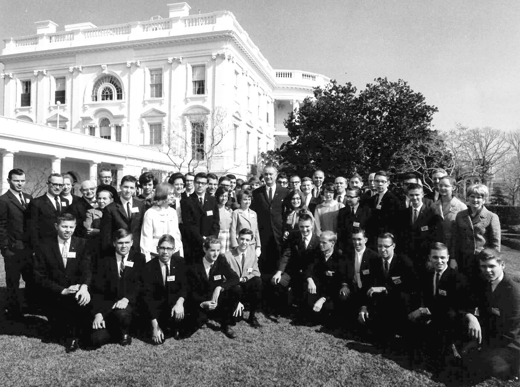 STS finalists meet President Johnson at the White House 
