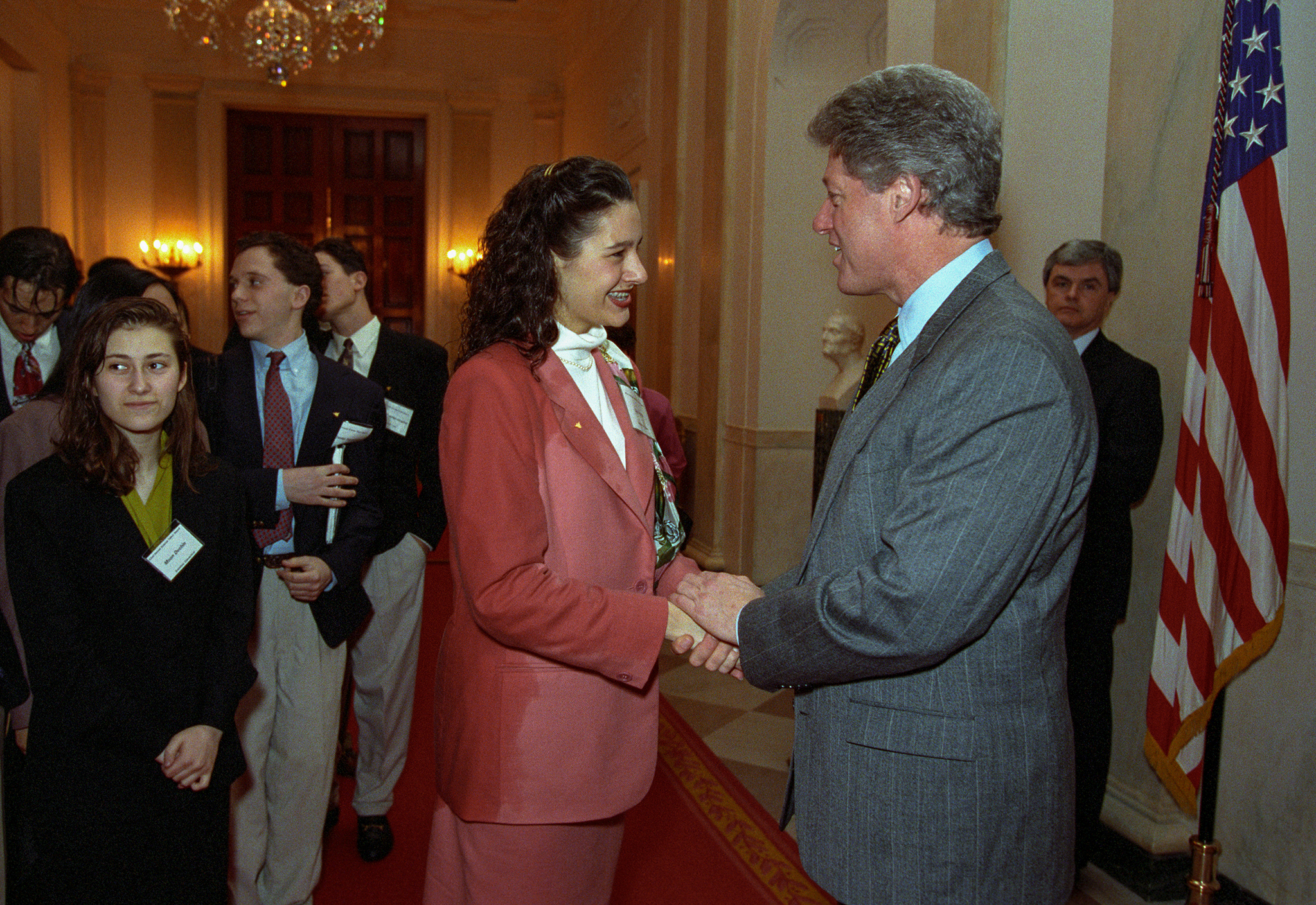 STS finalist Lea Potts meets President Clinton at the White House