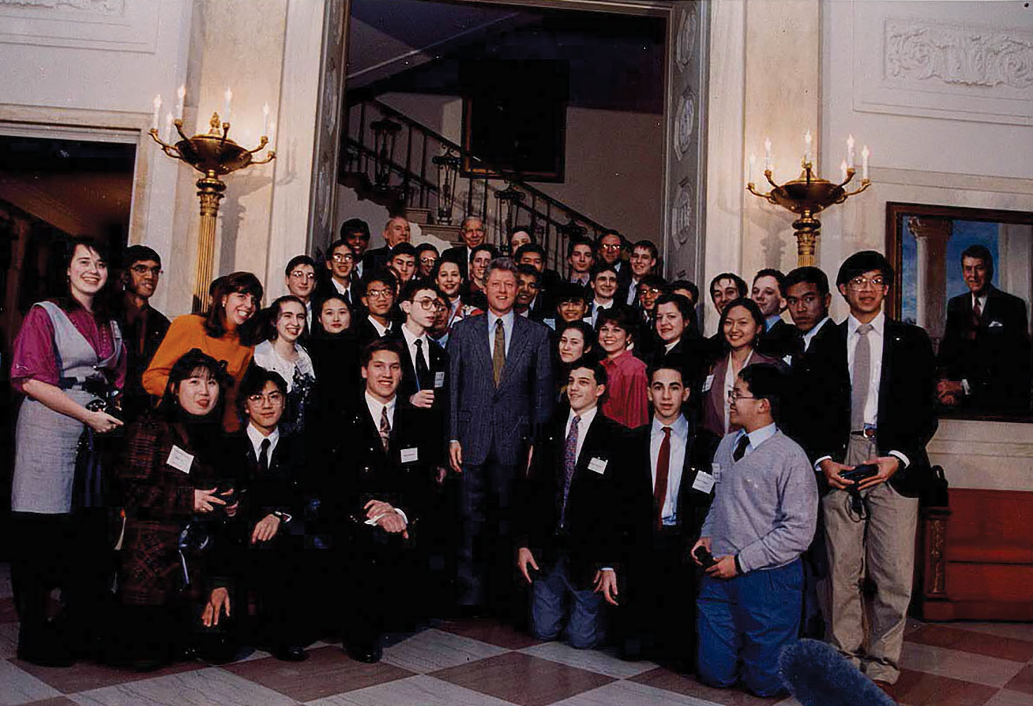 STS finalists pose with President Clinton at the White House