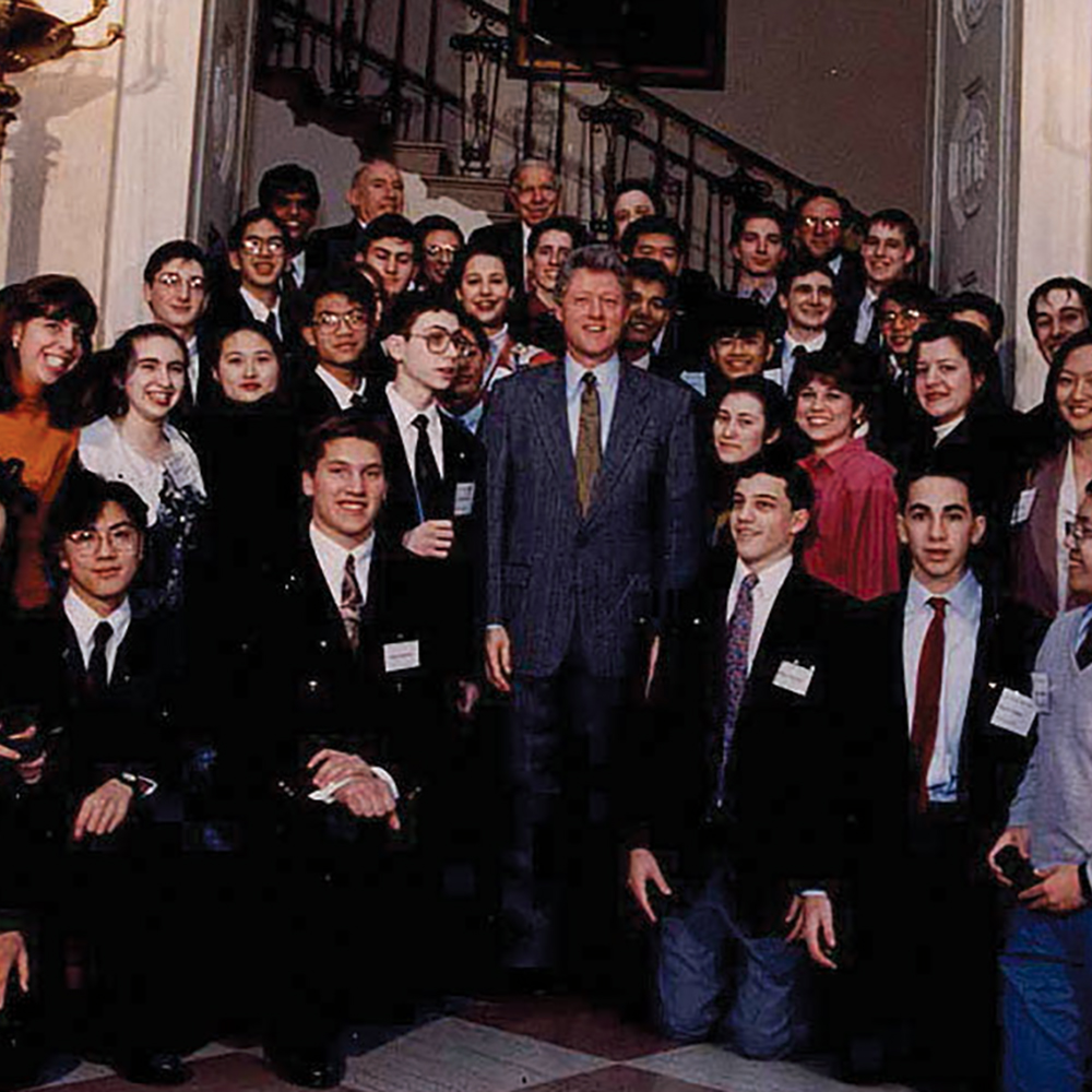 STS finalists pose with President Clinton at the White House