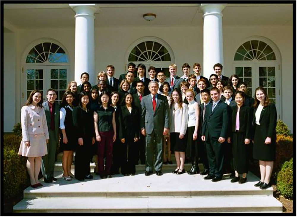STS finalists meet President George W. Bush at the White House