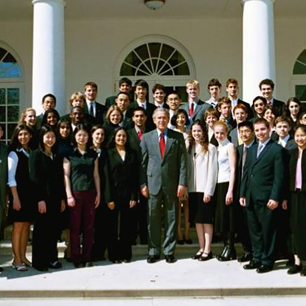 STS finalists meet President George W. Bush at the White House