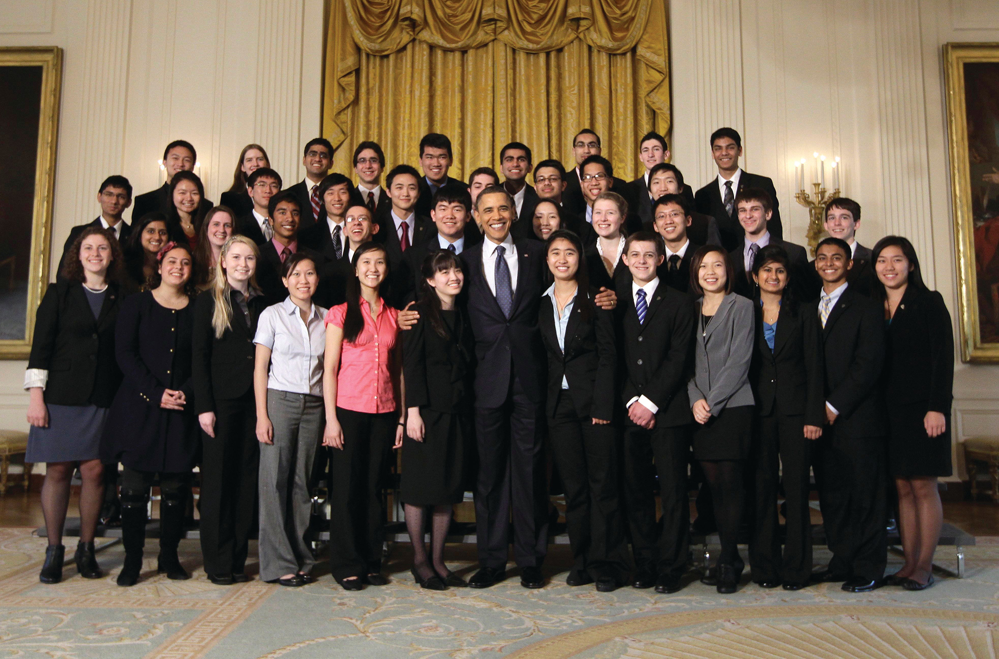 STS finalists pose with President Obama