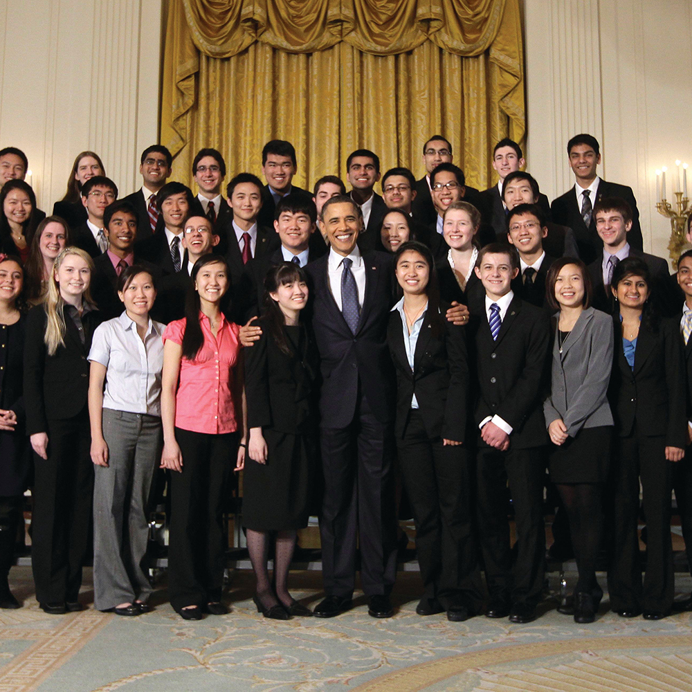 STS finalists pose with President Obama