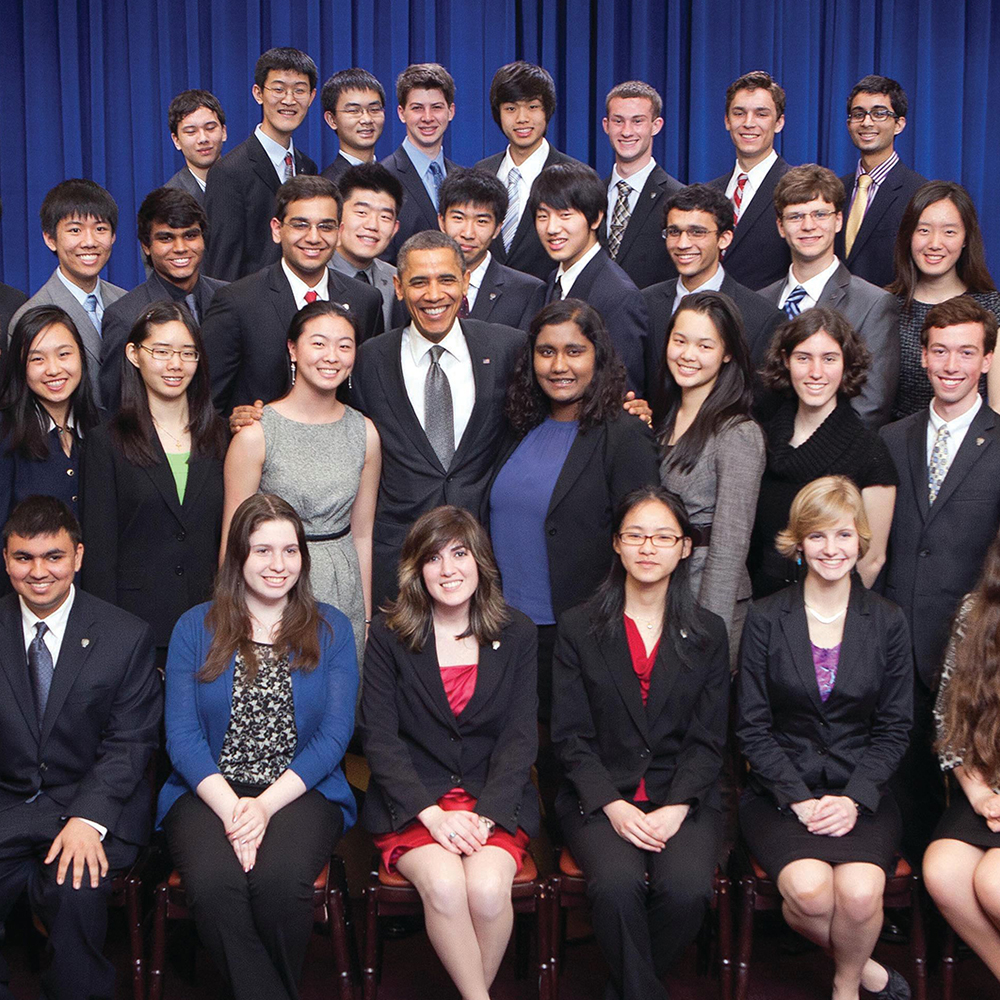 STS finalists pose with President Obama at the White House