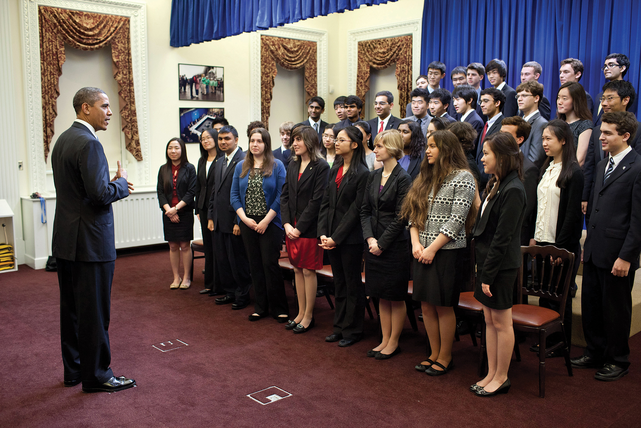 President Obama speaks to STS finalists at the White House