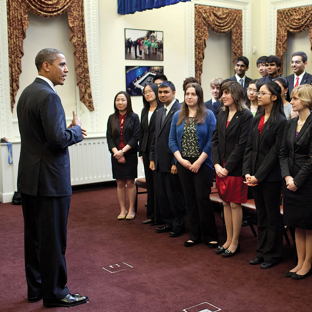 President Obama speaks to STS finalists at the White House