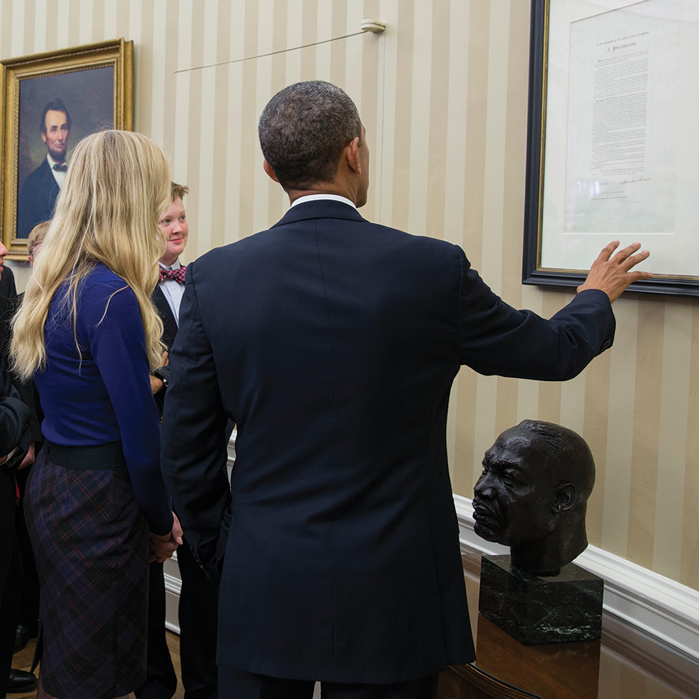 President Obama shows Broadcom MASTERS finalists the Oval Office