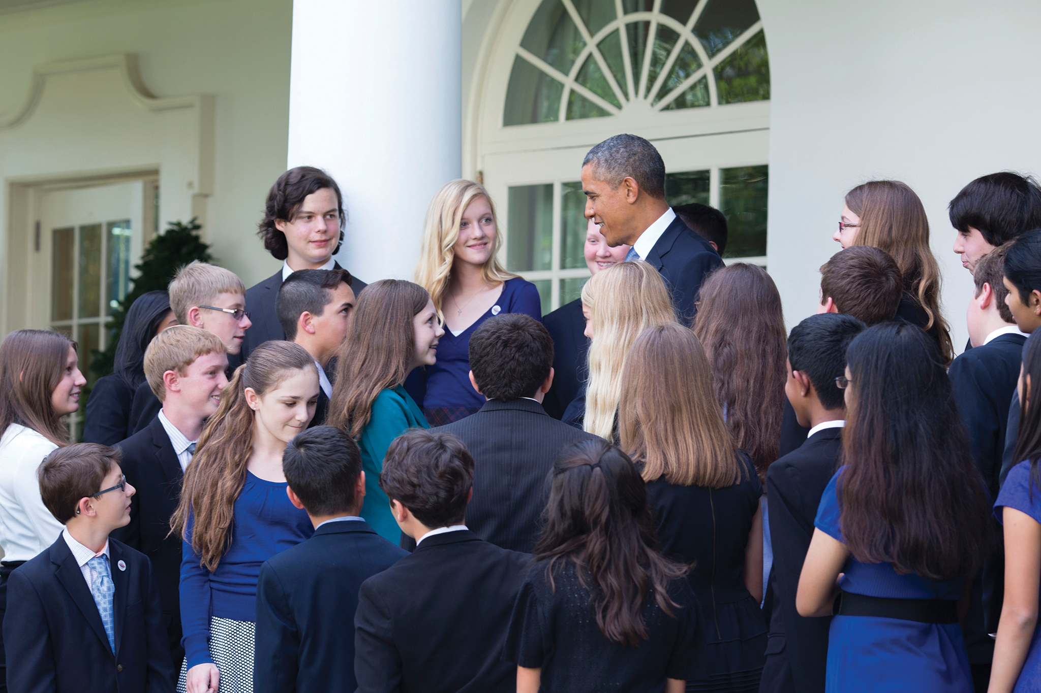President Obama addresses Broadcom MASTERS finalists outside the White House