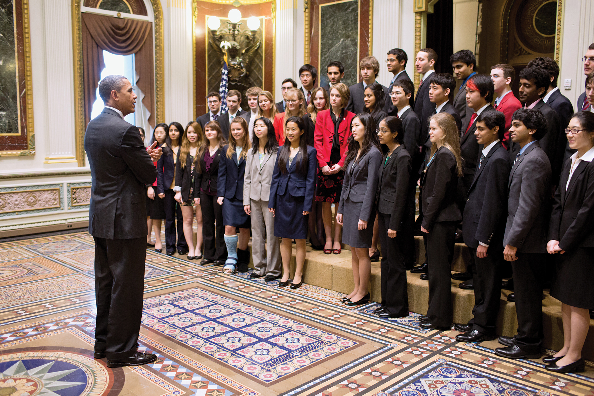 President Obama addresses STS finalists at the White House