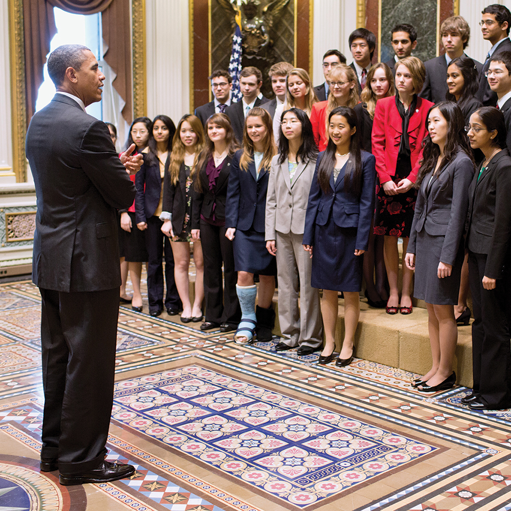 President Obama addresses STS finalists at the White House