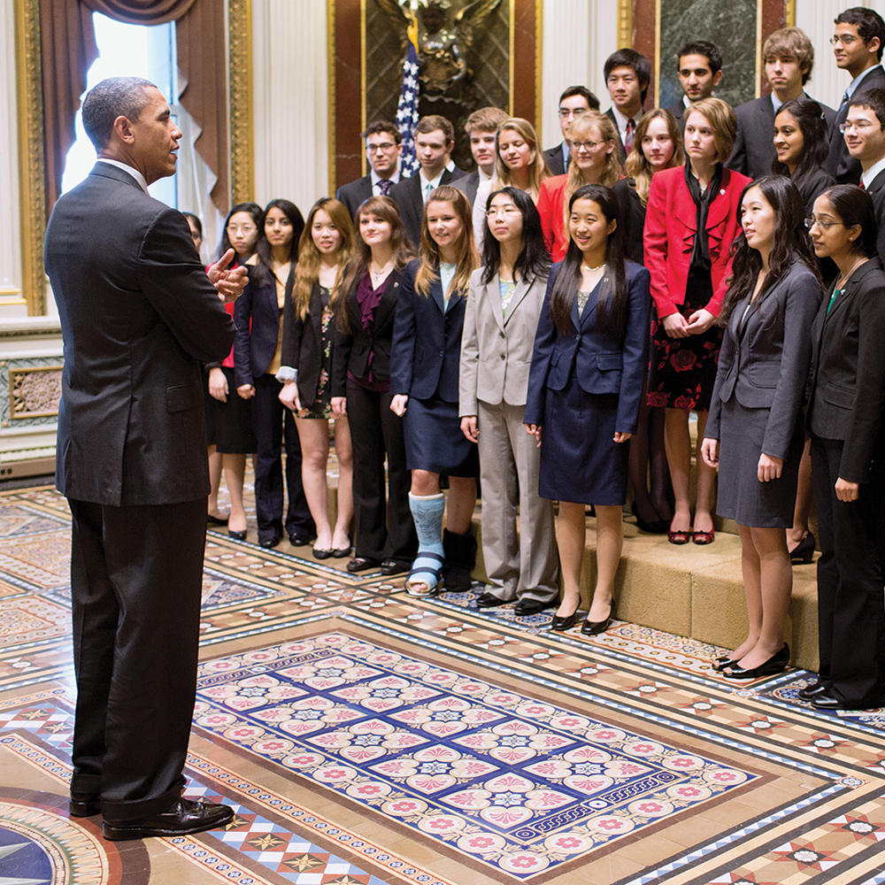 President Obama addresses STS finalists at the White House