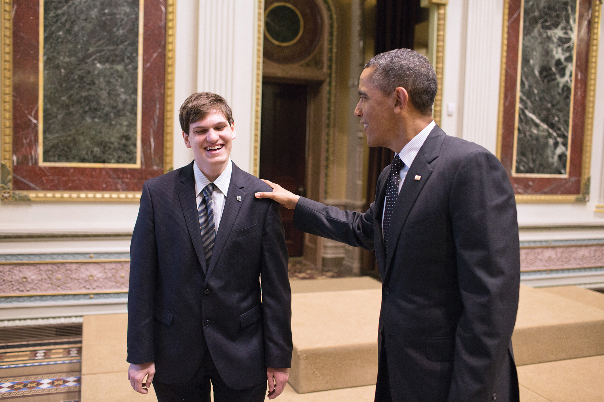 STS finalist Lane Gunderman meets President Obama