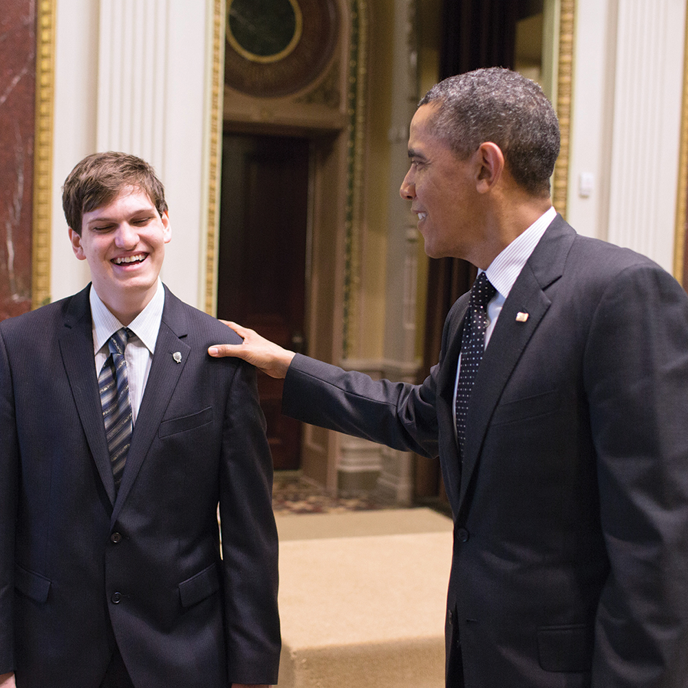 STS finalist Lane Gunderman meets President Obama