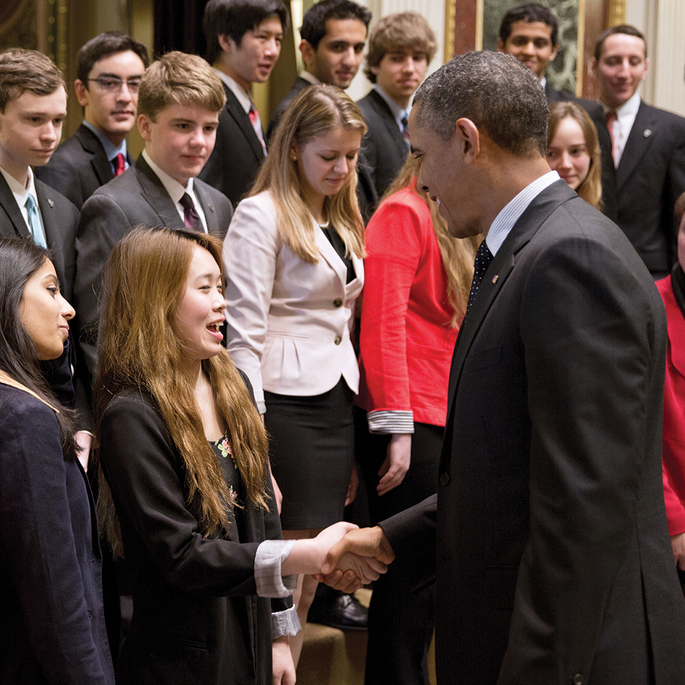 STS finalist Jennifer Chan meets President Obama