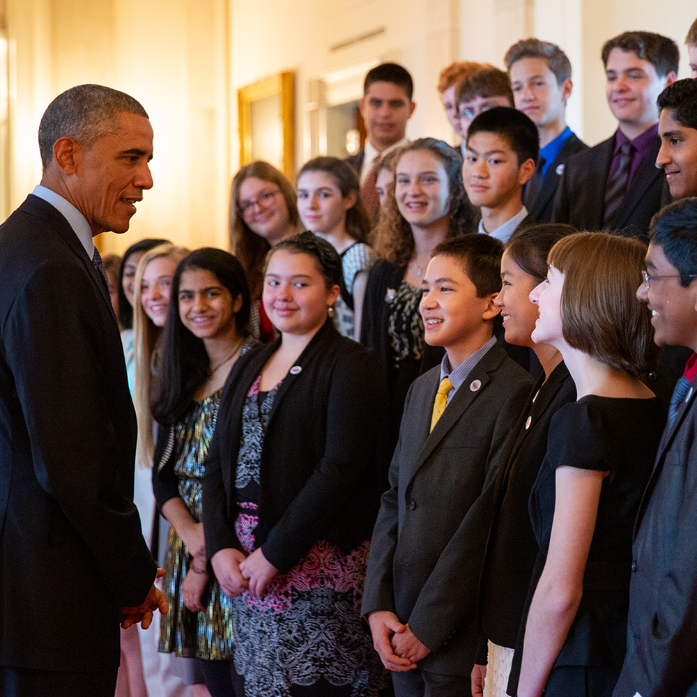 President Obama welcomes Broadcom MASTERS finalists to the White House