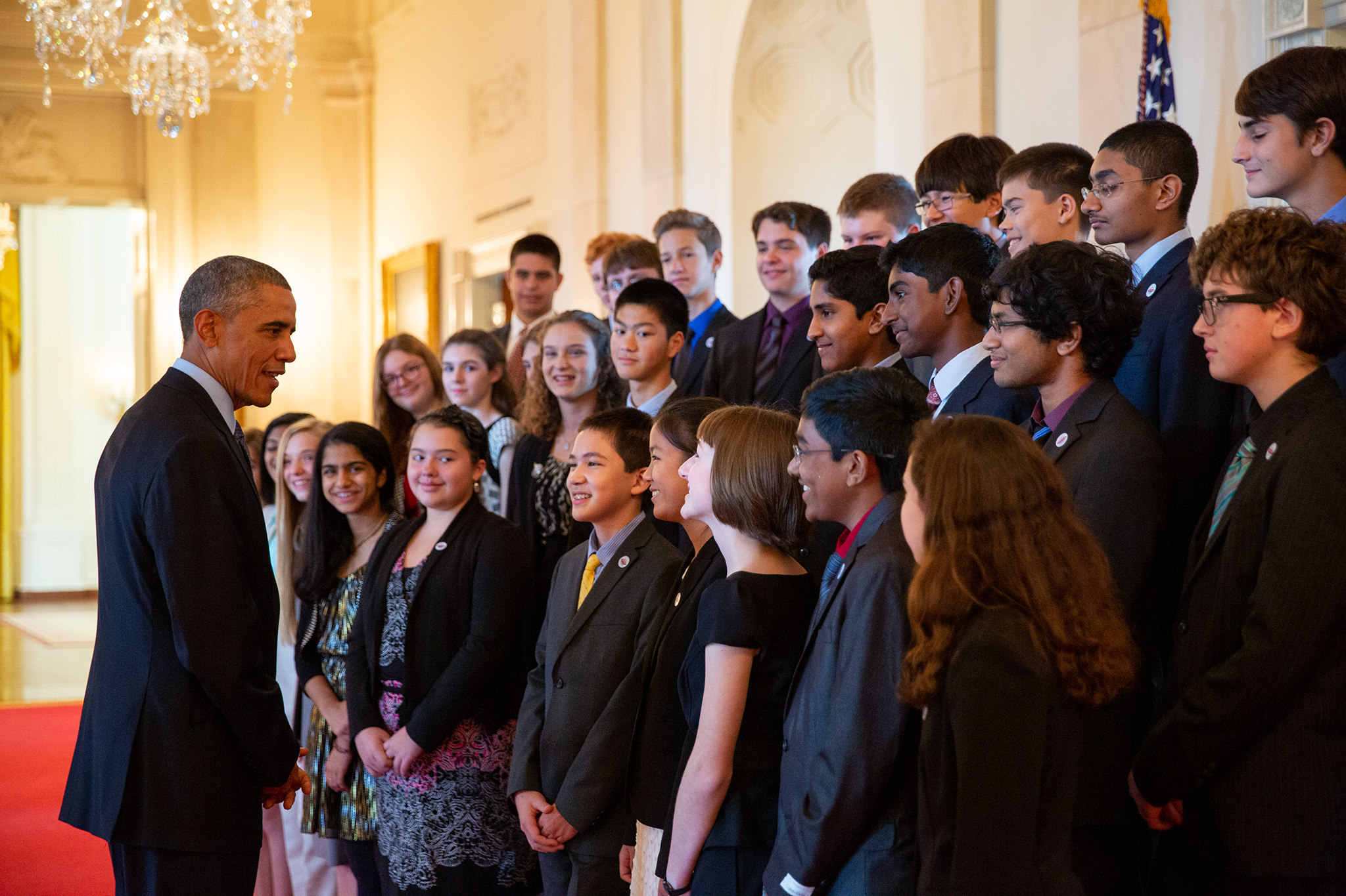 President Obama welcomes Broadcom MASTERS finalists to the White House