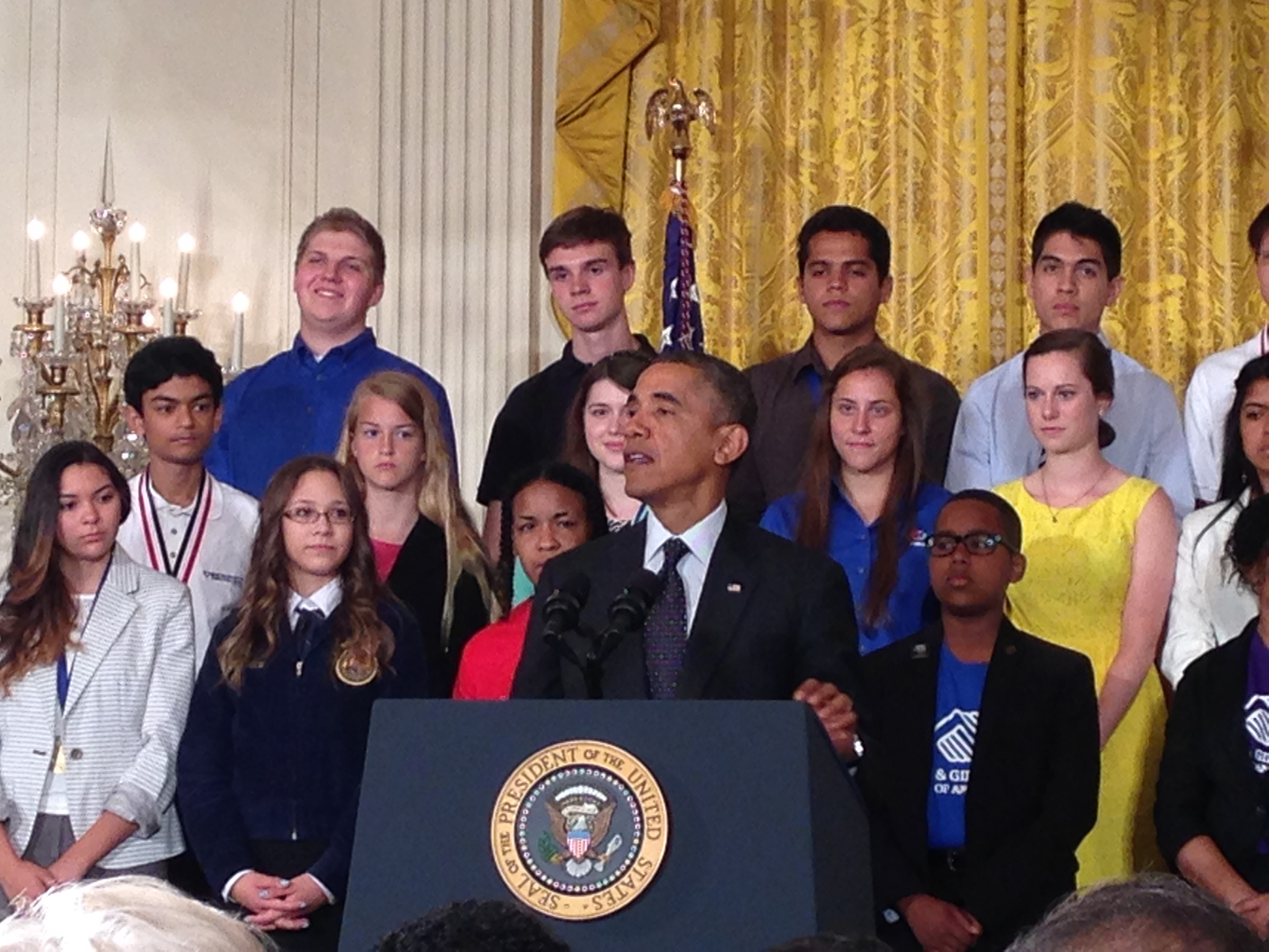 President Obama speaks to Society alumni at the White House Science Fair