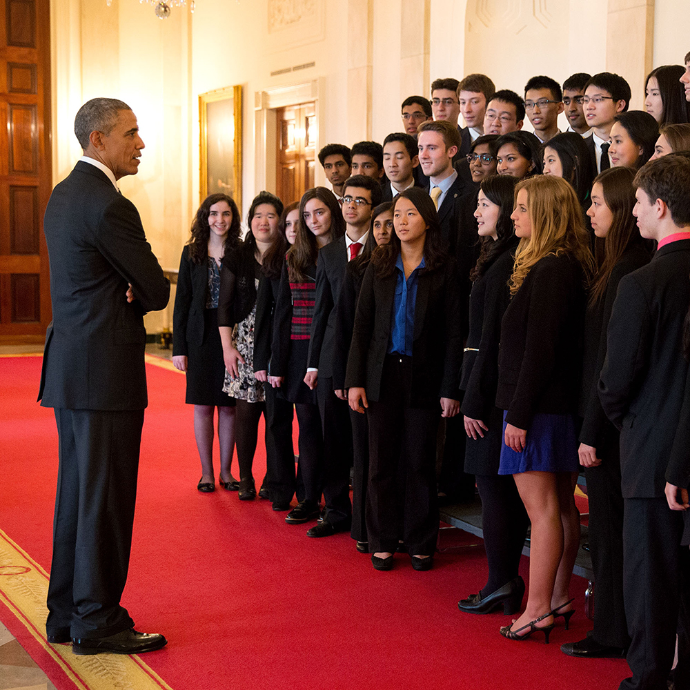 President Obama addresses STS finalists at the White House