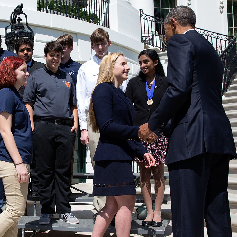 ISEF finalist Olivia Hallisey meets President Obama