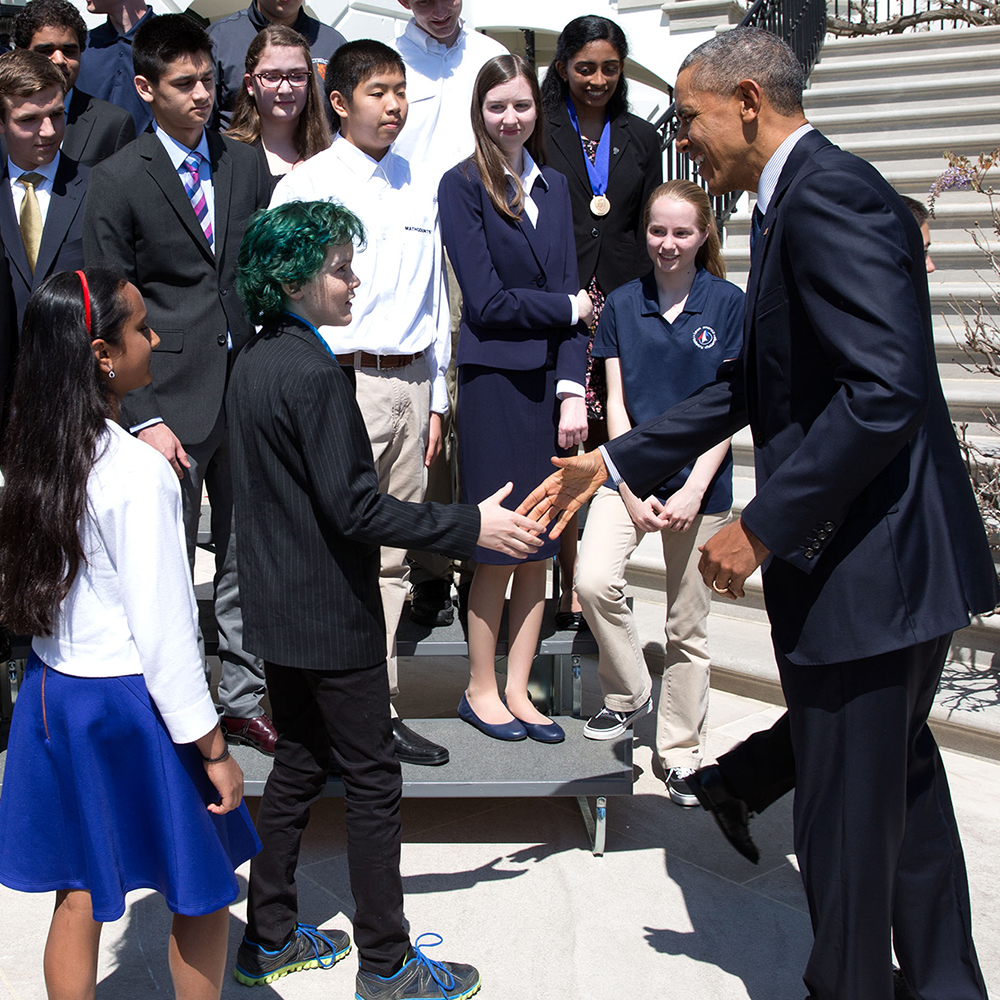 President Obama greets White House Science Fair participants