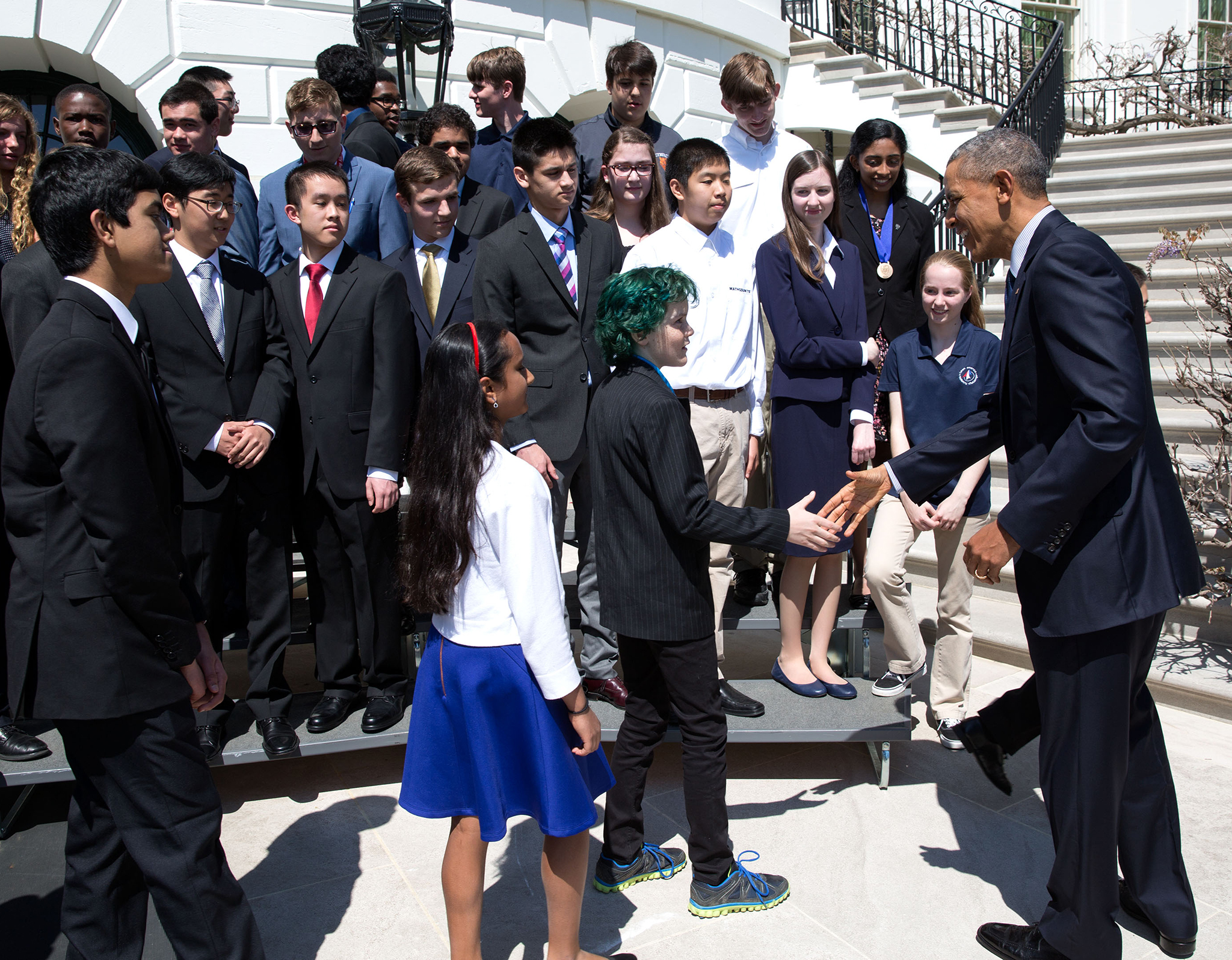 President Obama greets White House Science Fair participants