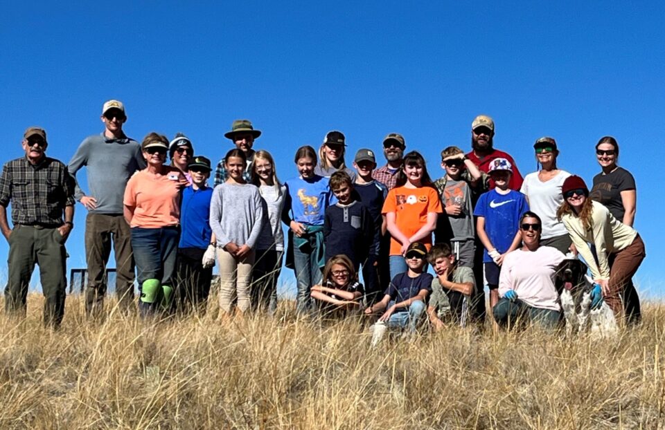 2022-2023 Lead Advocate Cecilie Prine is pictured with her middle school students outside during a field trip.