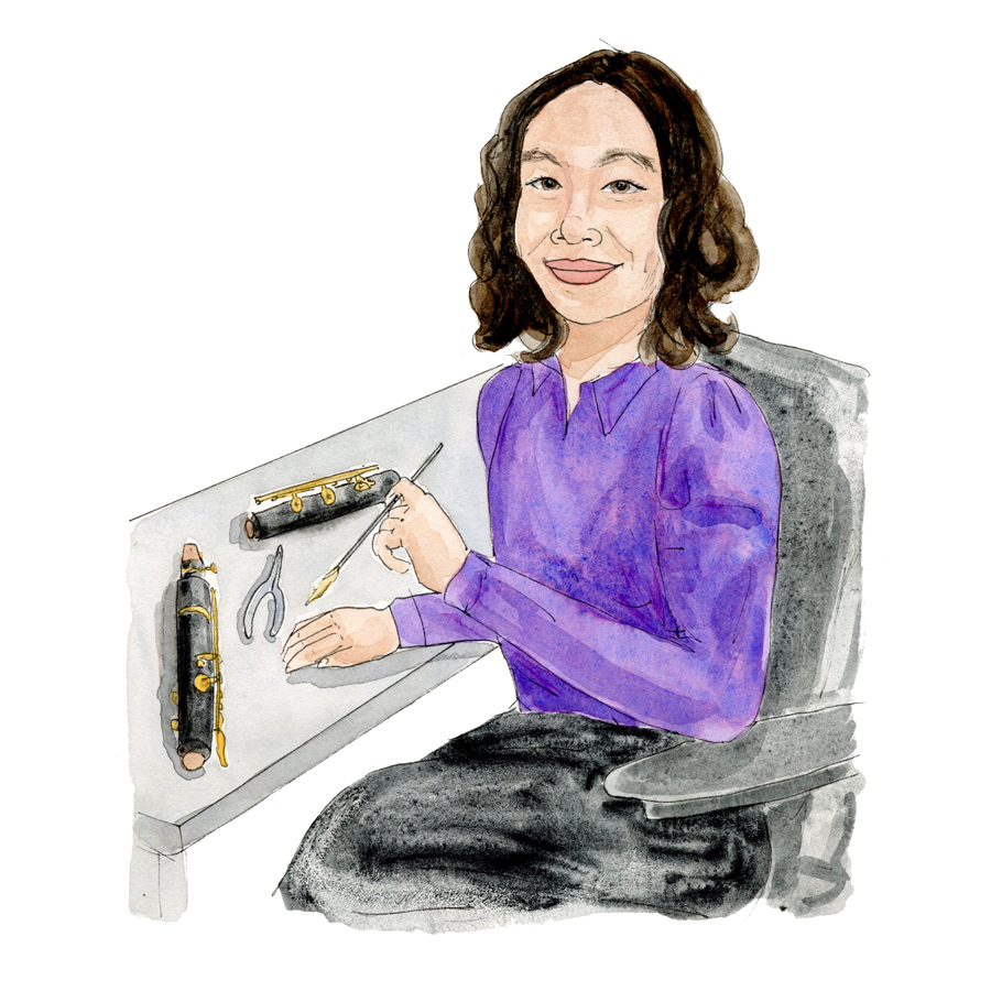 Illustration of 2023 STS finalist Angie Fogarty by Amy Wike