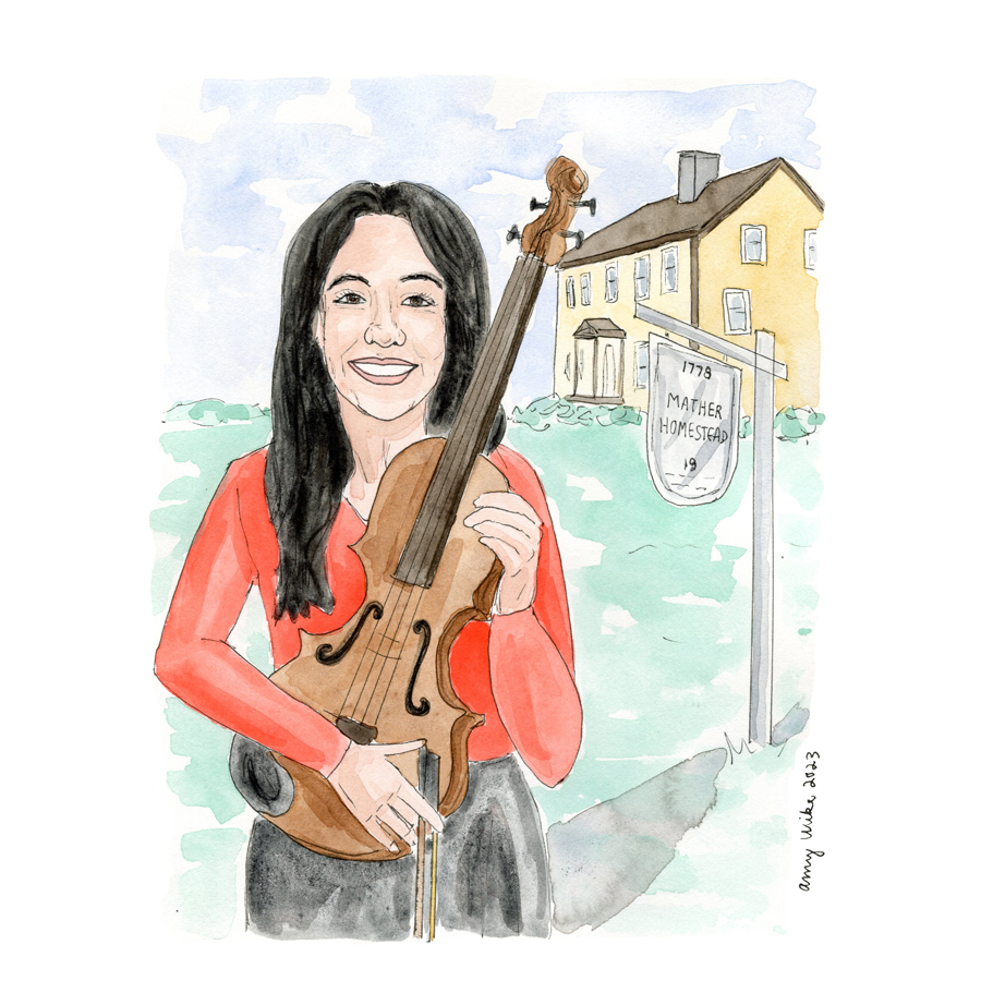 Illustration of 2023 STS finalist Ambika Grover by Amy Wike