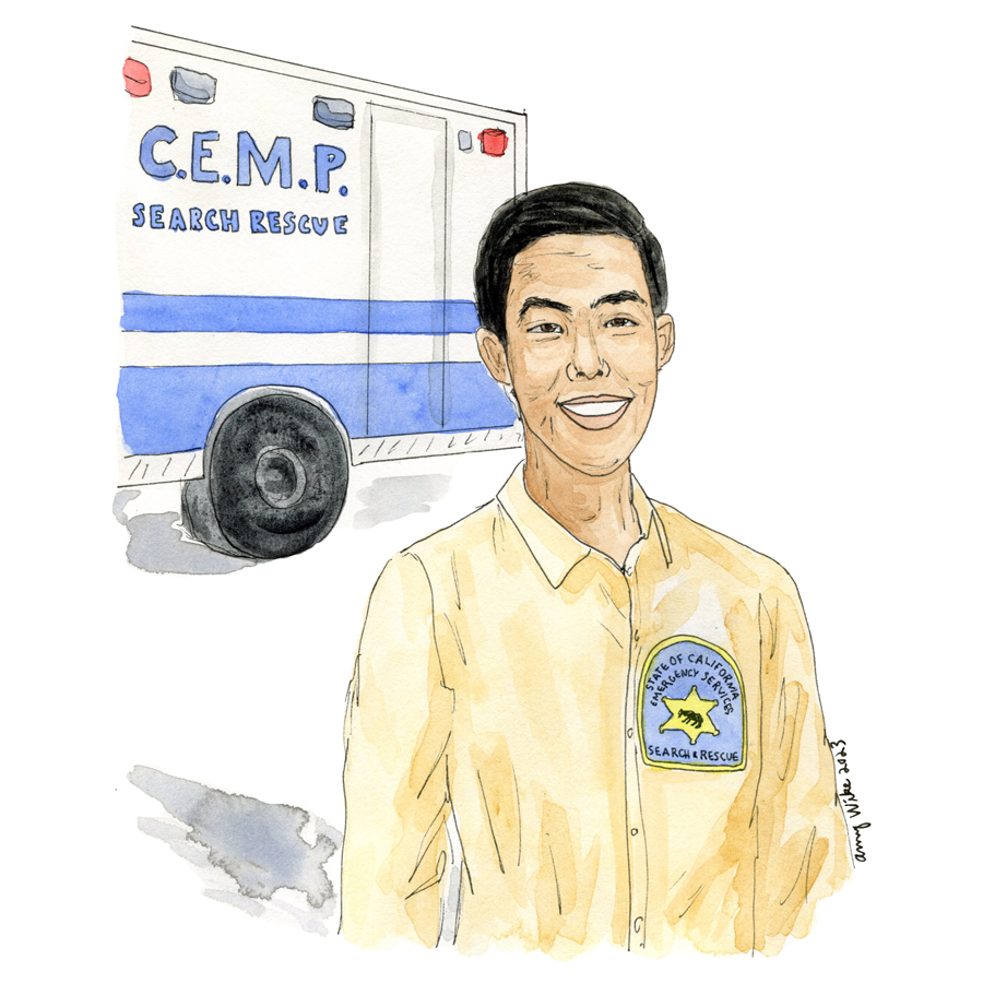 Illustration of 2023 STS finalist Ryan Lee by Amy Wike