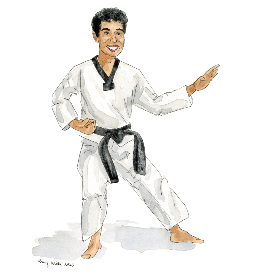 Illustration of 2023 STS finalist Neel Moudgal by Amy Wike