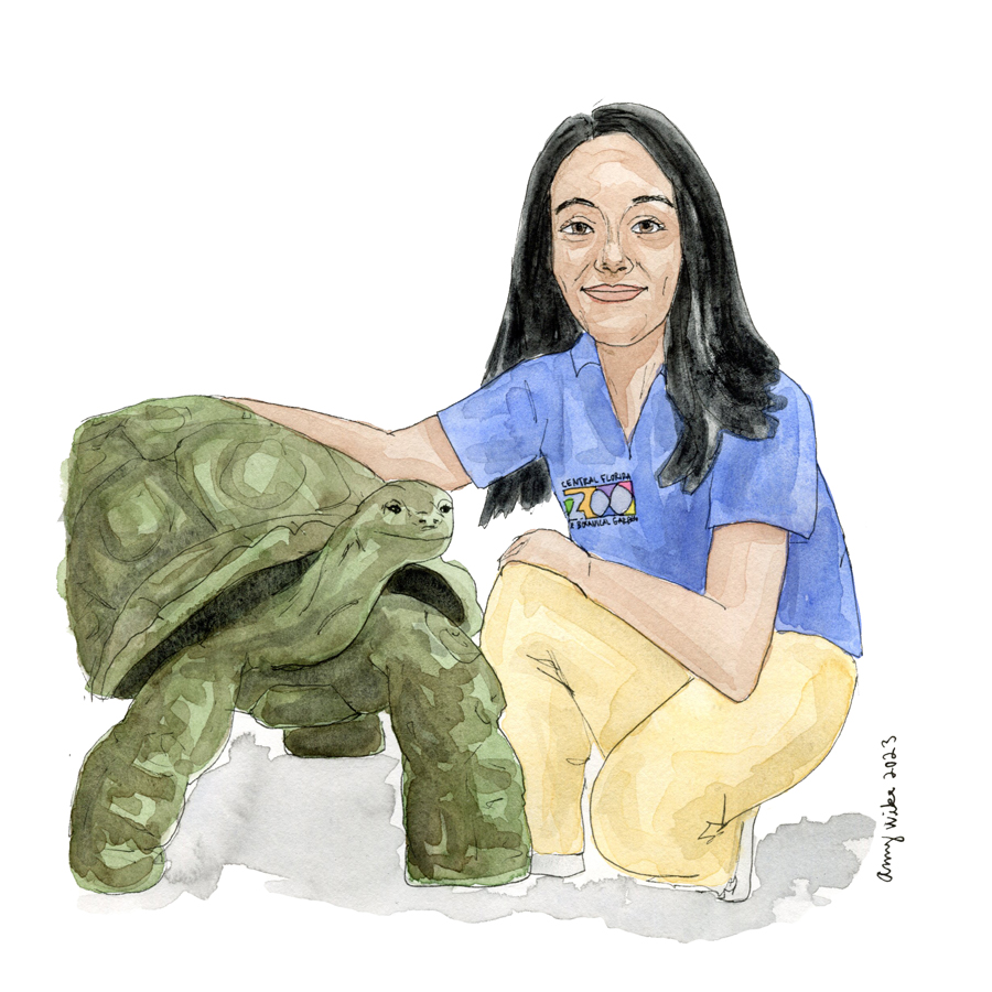 Illustration of 2023 STS finalist Ishika Nag by Amy Wike
