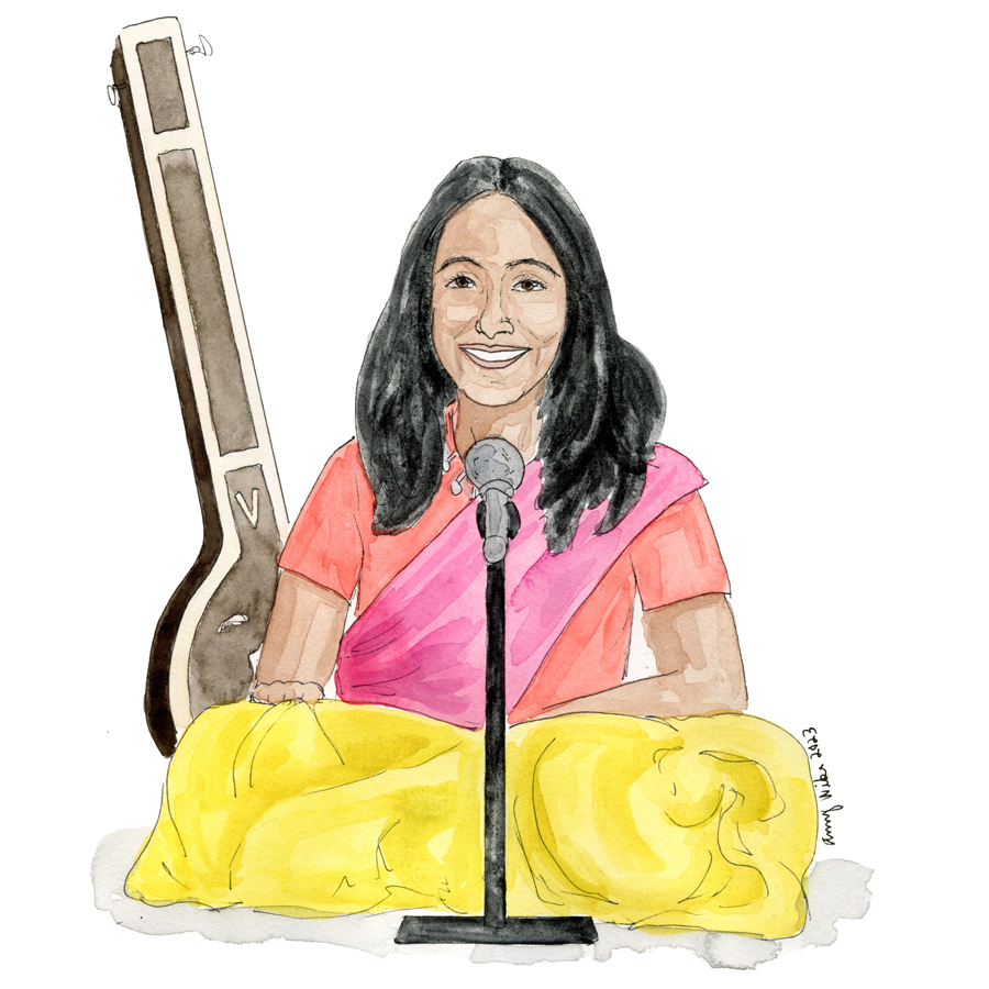 Illustration of 2023 STS finalist Lavanya Natarajan by Amy Wike