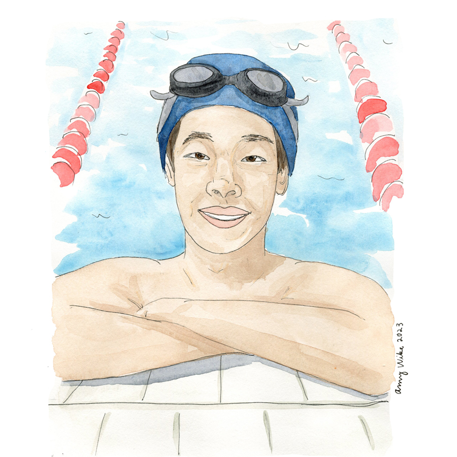 Illustration of 2023 STS finalist Jason Wang by Amy Wike